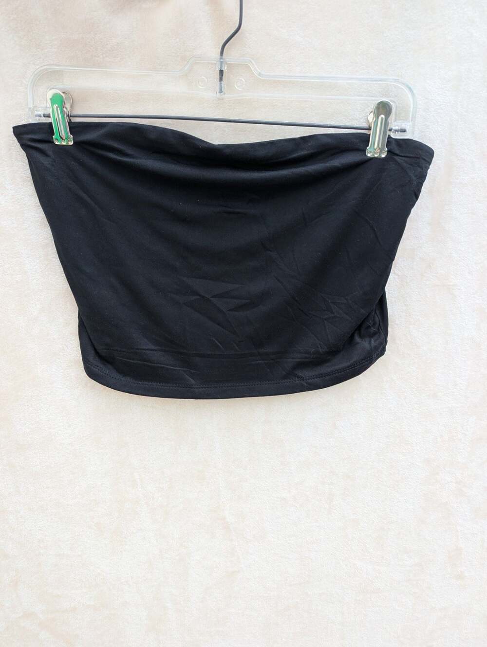 5B Style Black Solid Strapless Tube Top Bandeau Size L